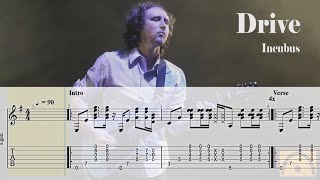 Drive  Incubus  Backing Track  Guitar Tab [upl. by Nodnalb]