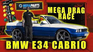 BMW E34 cabrio Mega Drag Race M20 VS M50  MEGAPARTSBG 🛠 [upl. by Yuzik]