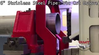 VIC Cut and Groove  6 inch Stainless with RMT TGB Pipe Spool Master  Beveling Facing Threading [upl. by Hilton]