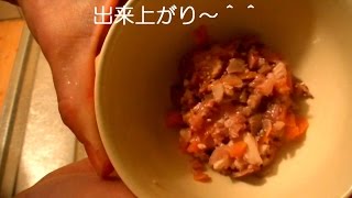 猫の手作りごはんレシピ（鶏レバー＆チアシード）－１５（homemade cat food） [upl. by Claus496]