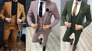 Mens 3 Piece Suits Elegant One Button Slim Fit Coat Pant  Fashion Collect [upl. by Sandro447]