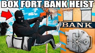 4 STORY BOX FORT BANK HEIST 📦💰 Vault Hacking Lasers amp More [upl. by Neilla]