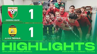 Cassina Calcio  ACOS Treviglio 11  Gol amp Highlights  Coppa Lombardia Juniores Regionale 202425 [upl. by Nehtan]