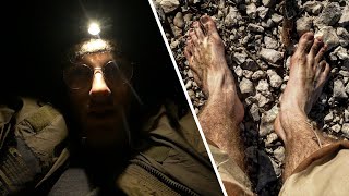 BIVOUAC EN MONTAGNE SEUL ET PIEDS NUS  Bushcraft [upl. by Pattison]