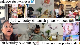 Half Birthday and Jashwi 6 month photoshootThavarina bagna🌼Super agi ede Watch Full Video🥰 [upl. by Hgieloj]