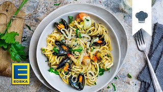 Spaghetti Frutti di Mare Rezept I Italienische Pasta mit Meeresfrüchten  EDEKA [upl. by Dinesh]