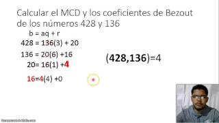 MCD y Coeficientes de Bezout [upl. by Nesyrb]