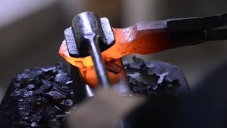 Blacksmithing  Forging a Brian Brazeal style hot cut hardie [upl. by Lyrpa504]