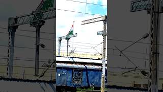 Tri clour indian flag flagging at station 🇮🇳 flag station railways ytshorts shyamhembram [upl. by Yhtrod110]