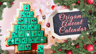 Origami Christmas Advent Calendar  Easy Origami Christmas Decorations Part 1 [upl. by Taylor]