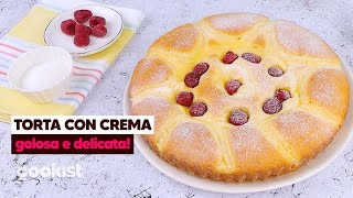 Torta con crema pasticcera e lamponi golosa e soffice [upl. by Arema]