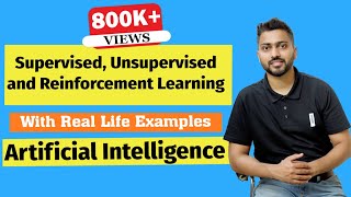 Supervised Unsupervised and Reinforcement Learning in Artificial Intelligence in Hindi [upl. by Phelan]