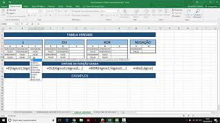 Excel 2016 Aula 03  Tabela verdade [upl. by Asikal646]
