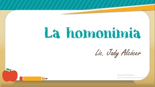 LA HOMONIMIA [upl. by Jentoft]