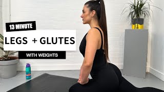 13 MIN  LOWER BODY WORKOUT with Weights  Lean Legs amp Round Booty with Dumbbells [upl. by Vorster]