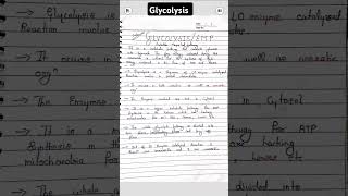 Glycolysis cycle biochemistry notes handwrittenshortseasy mlt sciencelabtech [upl. by O'Grady]