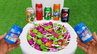 Experiment  LOLLIPOP vs Coca Cola Seven 7 UP Fanta Pepsi Max Yedigün and Mentos in the toilet [upl. by Gannon]