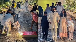 ALLU ARJUN DIWALI CELEBRATION 2024  PUSHPA 2  ALLU ARJUN FAMILY DIWALI GRAND CELEBRATIONS [upl. by Neumark]