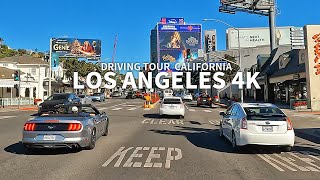 4K LOS ANGELES  Driving Beverly Grove Fairfax Ave Melrose Ave Sunset Strip California [upl. by Arnaldo616]