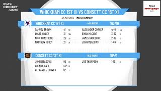 Whickham CC 1st XI v Consett CC 1st XI [upl. by Afrika245]