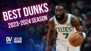 Jaylen Brown best dunks of the 20232024 season [upl. by Enelahs]