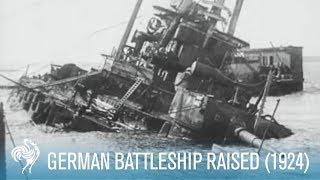 Sunken WWI German Battleship Raised SMS Hindenburg 1924  British Pathé [upl. by Ahsinaw]