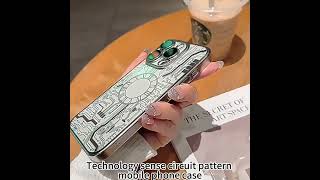 Circuit pattern mobile phone case electroplated PC ultrathin full cover protective case [upl. by Lais]