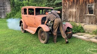 1929 Ford first start in 40 years Model A Town Sedan [upl. by Asatan]