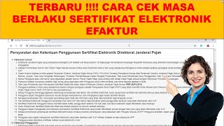 cara cek masa berlaku sertifikat elektronik efaktur [upl. by Madid]