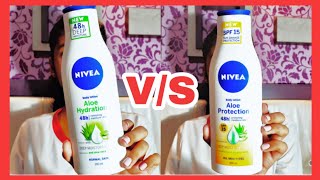 Nivea Aloe Hydration Body Lotion VS Nivea Aloe Protection Body Lotion Review Shrey Shreya [upl. by Frank]