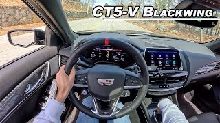 Cadillac CT5V Blackwing Manual Driving the 668hp Supercharged V8 Sport Sedan POV Binaural Audio [upl. by Rondon613]