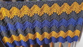 Granny Square Ripple Crochet Baby Blanket [upl. by Nylirej955]