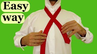 How to tie a tie EASY WAY Slowly amp Mirrored Windsor knot [upl. by Roshelle]