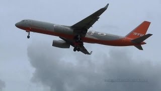 AviastarTU Tupolev Tu204100C RA64021 landing and takeoff at Hamburg Airport [upl. by Terrilyn]