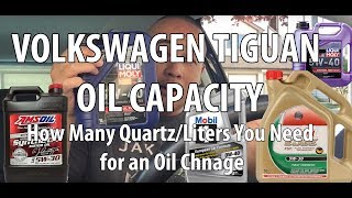 VWVolkswagen Tiguan How many quartsliters of oil do you need during an oil change [upl. by Edgard]