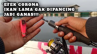 TOPWATER POPPER LURE  FISHING HAMPALASEBARAU INDONESIAN [upl. by Nareht]