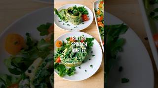 ROLLED SPINACH OMELET Simple ingredients quick process centerpieceworthy brunch presentation [upl. by Staw]