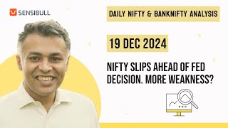 NIFTY Expiry amp BANK NIFTY Analysis for Tomorrow  Stock Market Outlook  19 December 2024 Thursday [upl. by Ardnosac]