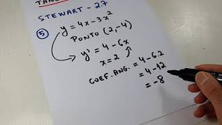 Reta tangente à curva  Stewart 27  exercício 5 [upl. by Netsoj]