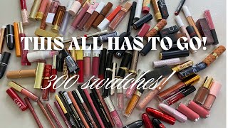 Makeup Collection 2024 Decluttering 50 of my LIPSTICKS  300 Lippies swatched Liberating Satisfying [upl. by Ayit]