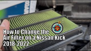 How to change the air filter on a 2021 Nissan Kick  20182022 [upl. by Oidiple737]