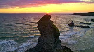 Sunset at the majestic Bedruthen Steps Cornwall 1st August 2021 [upl. by Sudhir]