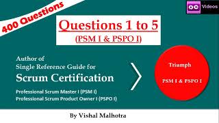 Q1 to Q5  PSM 1 amp PSPO 1 Certification  Scrum Master  Product Owner [upl. by Kieran]