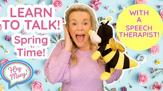 Toddler Learning Springtime First Words Songs amp More with a SPEECH THERAPIST  Hey Macy [upl. by Aldis]