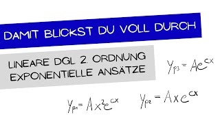 Lineare DGL 2 Ordnung  exponentielle Lösungsansätze  schnell und einfach erklärt [upl. by Houser]