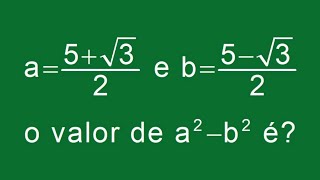 🚀 DESAFIO DIFERENÇA de DOIS QUADRADOS ENVOLVENDO FRAÇÃO e RAIZ [upl. by Anis]