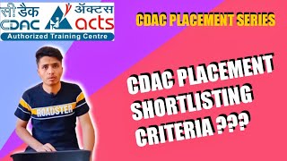 CDAC PLACEMENT SHORTLISTING CRITERIA  Acts Pune  My Experience [upl. by Sofie]