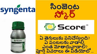 SYNGENTA SCORE FUNGICIDE  COMPLETE DETAILS IN TELUGU  DIFENOCONAZOLE 25 EC [upl. by Warwick174]