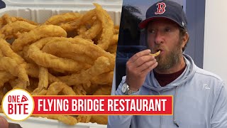 Barstool Onion Ring Review  Flying Bridge Restaurant Falmouth MA [upl. by Harriman]