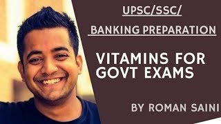 Roman Saini  Vitamins for Govt exams UPSC SSC Banking [upl. by Vinna]